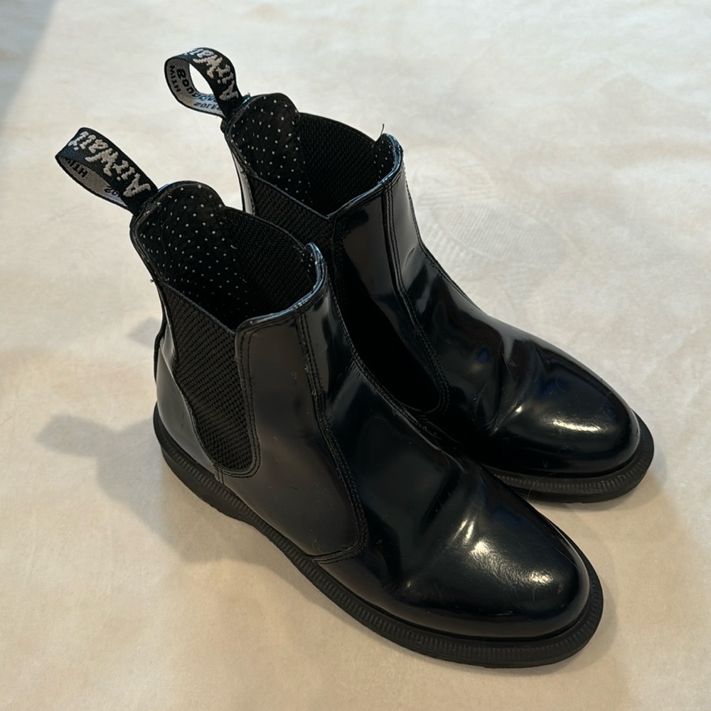 Dr. Marten’s Flora Chelsea Boot in Shiny Black